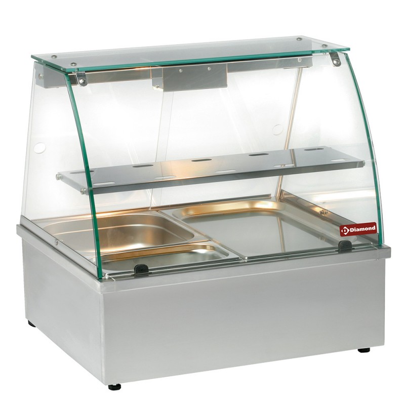 Vitrine chauffante, bain-marie, panoramique accessoires 695x602x680