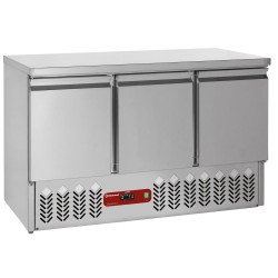 Pack saladette inox frigorifique : 3 portes dont 2 tiroirs nouveau gaz compact line