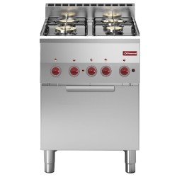 Fourneau 4 feux gaz + four convection électrique GN 2/3