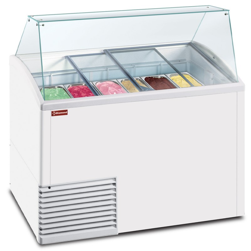 Vitrine à glaces de présentation de 10 bacs