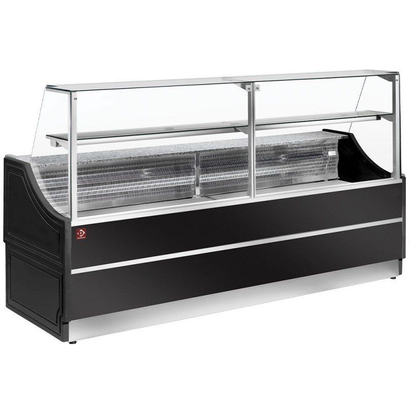 Comptoir vitrine réfrigère sans réserve Orléans plus noir GAZ R290 1500x810xh1350