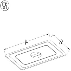 Couvercle inox avec poignée standard 1/6