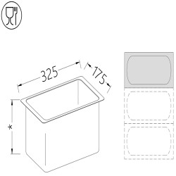 Bac gastronorm GN 1/3 h40 mm B/GN1/3-40