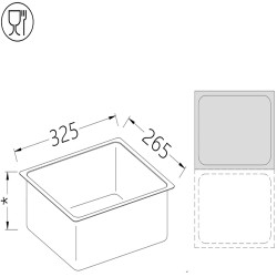 Bac gastronorm GN 1/2 h20 mm B/GN1/2-20