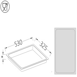 Bac gastronorm GN 1/1 hauteur 20 mm B/GN1/1-20