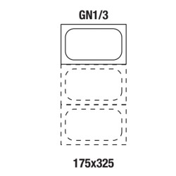 Bac inox hauteur 200 mm gastronome- capacité 7,9 litres GN 1/3