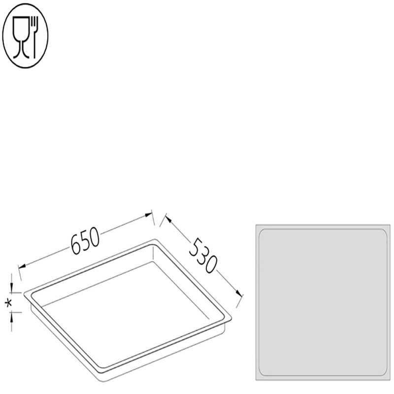 Bac inox h20 mm gastronom - cap 65L B/GN2/1-20