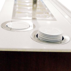 Couvercle en polycarbonate pour élévateur assiettes diamètre 280 mm options et accessoires diametre 400xhx60