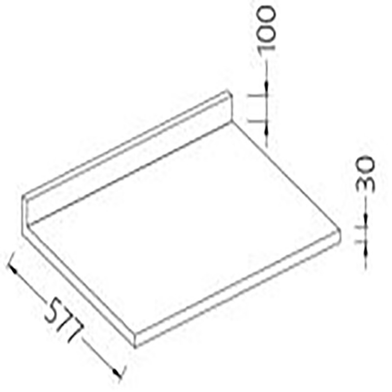 Option Plan inox AISI 304 scotch-brite lisse avec dosseret TIAR/5