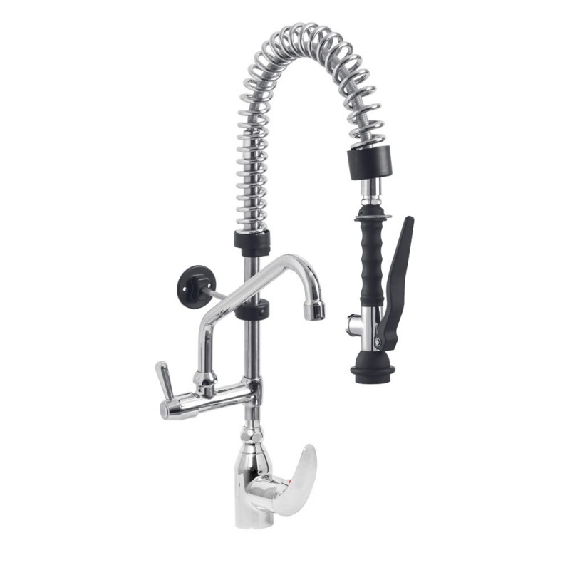 Douchette flexible acier inox et robinet avec groupe mitigeur monocommande