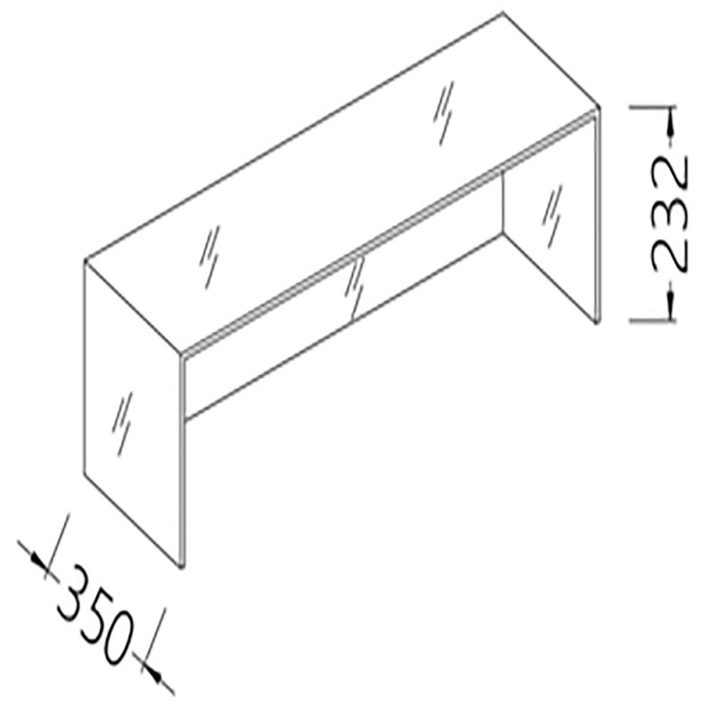 Option: structure verre comptoir neutre supportes - au (ml) Metrika Line