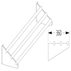 Option: Rampe à plateau, en tube inox 335 mm - le (ML)