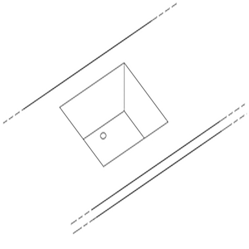 Option: évier 400x400xh200 mm, comptoir ou meuble arrière Metrika Line dimension : 400x400xh200