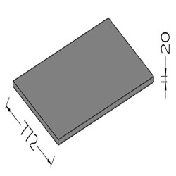 Option Supplément pour plan de travail P 772 mm en pierre naturelle/quartz/dekton NP772