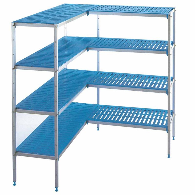 Étagère aluminium en "L" 4 niveaux pour chambre froide C26B/BF