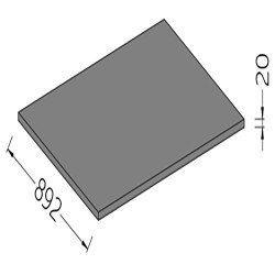 Option Supplément pour plan de travail P 892 mm en pierre naturelle/quartz/dekton NP892