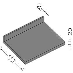 Option Supplément pour plan de travail avec dosseret P 557 mm en pierre naturelle/quartz/dekton NP577A