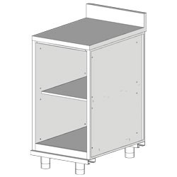 Meuble arrière neutre, avec dosseret Metrika Line dimension : 500x695(670)xh950/1162