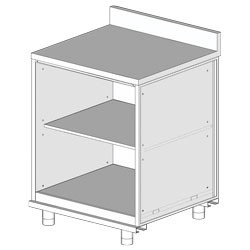 Meuble arrière neutre, avec dosseret Metrika Line dimension : 700x695(670)xh950/1162