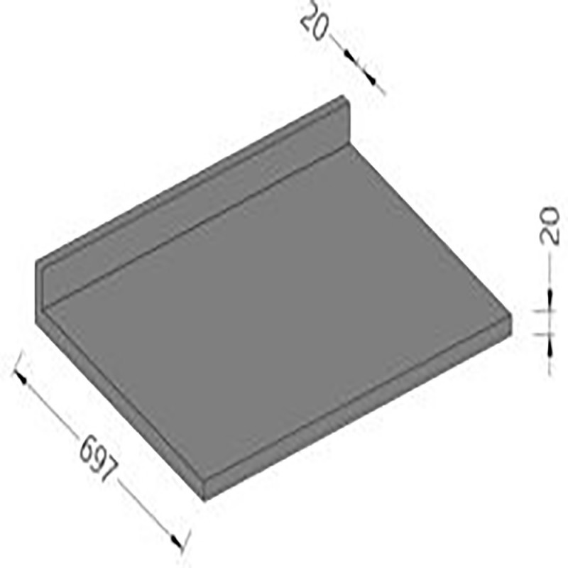 Option Supplément pour plan de travail avec dosseret P 557 mm en pierre naturelle/quartz/dekton QP697A