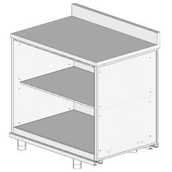 Meuble arrière neutre, avec dosseret Metrika Line dimension : 1000x695(670)xh950/1162