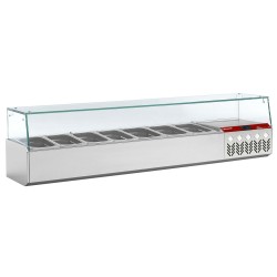 Saladette à ingrédient à poser GN 6x1/4 + GN 1x1/9 avec vitrine