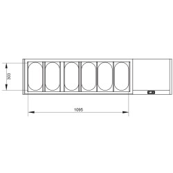 Saladette à ingrédient à poser GN 6x1/3 avec vitrine