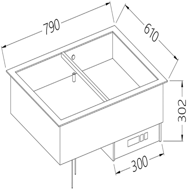 Elément bain-marie 2 GN 1/1