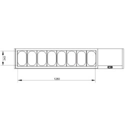 Saladette à ingrédients à poser GN 8x1/4 avec couvercle inox