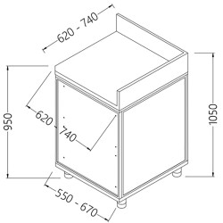 Angle arrière neutre - fermé 90°, avec dosseret