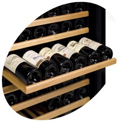 Cave à vins noir 160 L une porte vitrée +5/+18°C ventilée