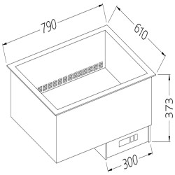 Elément bain-marie 2 GN 1/1 - à sec - ventilé