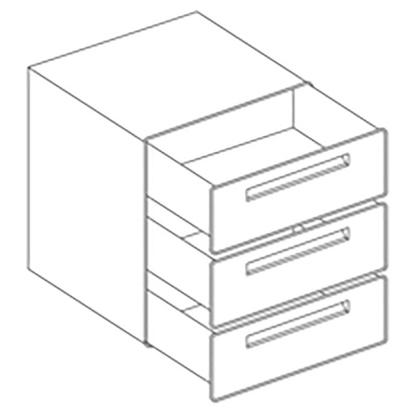 Option: tiroir triple 1/3 x 3, réserve réfrigérée Metrika Line