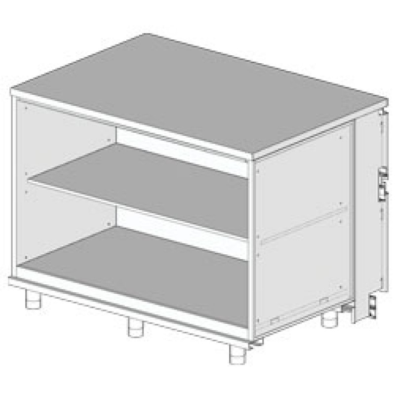 Comptoir neutre - caisse Metrika Line dimension : 1300x890(670)xh950