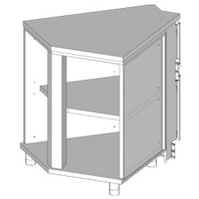 Angle neutre - ouvert 45° Metrika Line dimension : 500+500x890(670)xh950