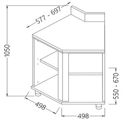 Angle arrière neutre - ouvert 45° avec dosseret