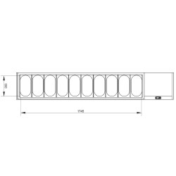 Saladette à ingrédient à poser GN 10x1/3 avec couvercle inox