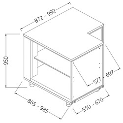 Angle arrière neutre - ouvert 90°