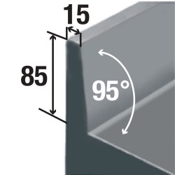 Table sur armoire neutre à angle 90° - 1000x1000x880/900+85 mm