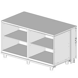 Comptoir neutre - caisse Metrika Line dimension : 1700x890(670)xh950