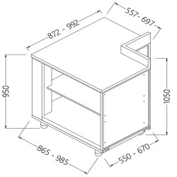 Angle arrière neutre - ouvert 90° avec dosseret