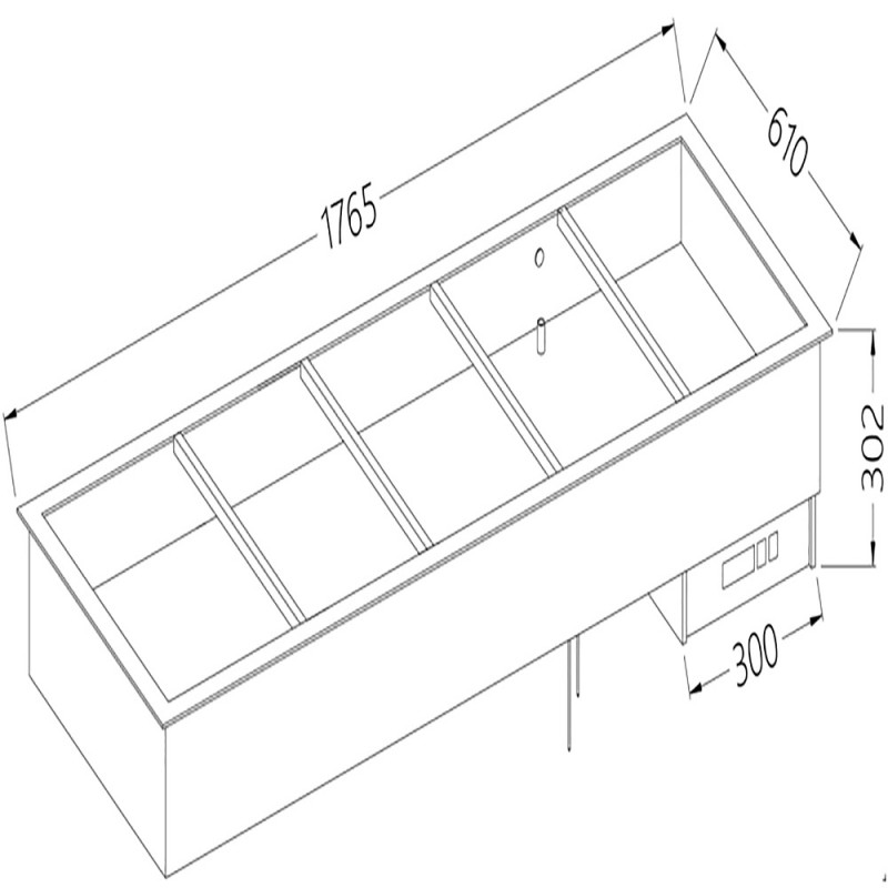 Elément bain-marie 5X GN 1/1