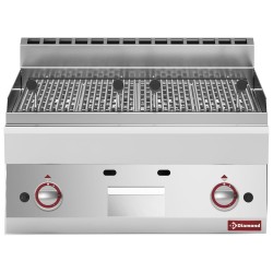 Grill pierre de lave gaz grille fonte à poser - 700x650x280/380 mm