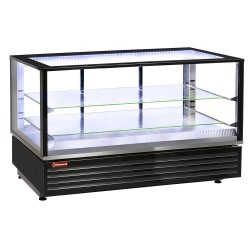 Vitrine chauffante EN ou GN, ventilée, 2 niv., noir dim. 1185x675xh720