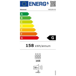 Cave à vins noir 375 L une porte vitrée +5/+18°C