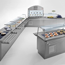 Élément bain-marie sur meuble ouvert 2 x GN 1/1 éléments bain-marie 750x800xh900