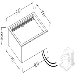 Option Bacs encastrables intégrées réfrigérées ventilées euronorm DF09R