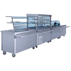 Élément bain-marie armoire ouverte 2 GN 1/1 éléments bain-marie 800x700xh900