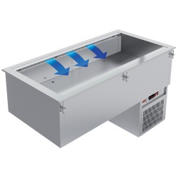 Cuve réfrigérée positive encastrable ventilé 2x GN 1/1