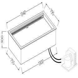 Option Bacs encastrables intégrées réfrigérées ventilées euronorm DF13R